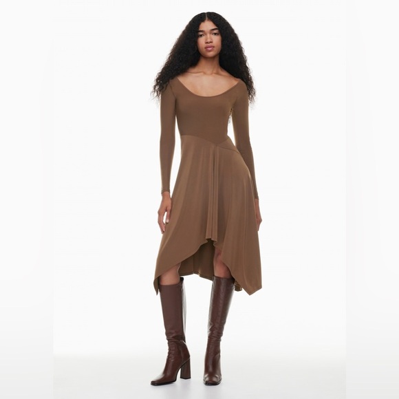 NWOT ARITZIA Wilfred Nuage Dress Cocoa BrownM Medium - Picture 2 of 16